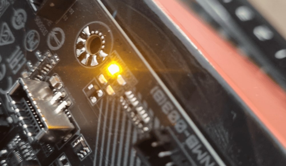Motherboard light is orange